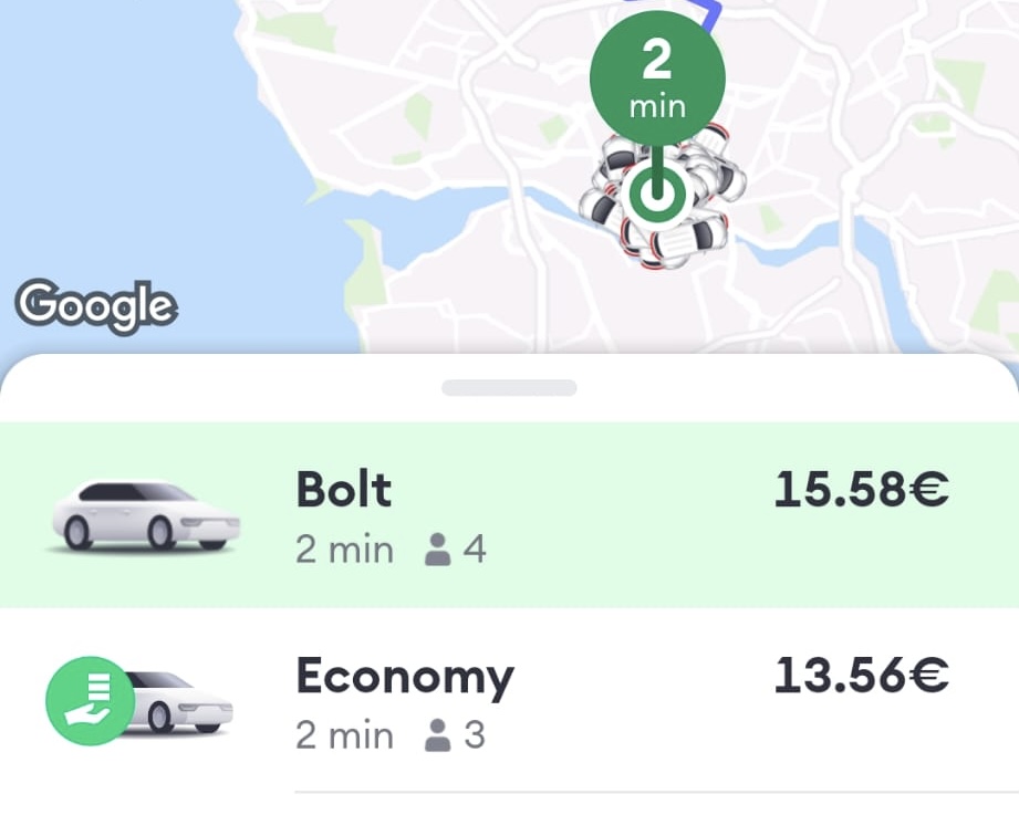 precio bolt aeropuerto oporto centro ciudad